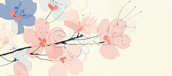 달콤 부드러움 JPG 일러스트 AI일러스트 AI콘텐츠 국내일러스트 꽃 꽃잎 나뭇가지 디자인 만개 모양 백그라운드 벚꽃 봄 분홍색 뷰티풀 생명 식물 예술 자연 컬러 파란색