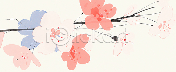 JPG 일러스트 AI일러스트 AI콘텐츠 계절 국내일러스트 꽃 나무 나뭇가지 디자인 만개 배열 벚꽃 봄 뷰티풀 생명 잎 자연 컬러 풍경 화사함