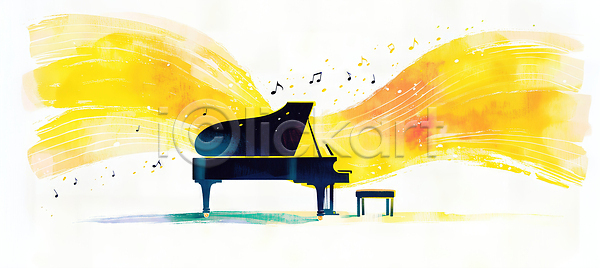 분위기 클래식 JPG 일러스트 AI일러스트 AI콘텐츠 감정 공간 공연 국내일러스트 그림 디자인 선 소리 악기 연주 예술 음악 음표 작품 창의성 컬러 표현 피아노 화합