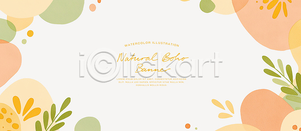 PSD 일러스트 국내일러스트 그림 꽃 디자인 배너 배열 백그라운드 수채화 스타일 앨범 예술 잎 자연 장식 컬러