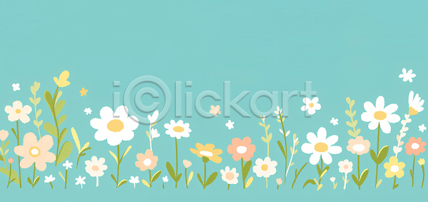 JPG 일러스트 AI일러스트 AI콘텐츠 국내일러스트 꽃 꽃밭 들꽃 디자인 배열 백그라운드 봄 뷰티풀 생명 식물 여름 자연 정원 조화 컬러 풍경 화사함