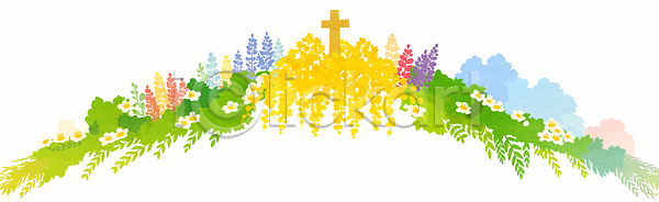JPG 일러스트 AI일러스트 AI콘텐츠 국내일러스트 기독교 꽃 디자인 밝음 배열 백그라운드 봄 뷰티풀 식물 십자가 아치 원예 이벤트 자연 장식 종교 컬러 화초