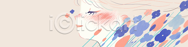 즐거움 소녀 여자 JPG 일러스트 AI일러스트 AI콘텐츠 감정 국내일러스트 그림 꽃 머리카락 미소 바람 봄 뷰티풀 상상력 예술 일상 자연 창조 컬러 풍경