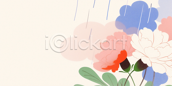 JPG 일러스트 AI일러스트 AI콘텐츠 국내일러스트 그림 꽃 날씨 농사 디자인 물방울 백그라운드 봄 수분 식물 여름 잎 자연 장면 카네이션 칼날 컬러 판화 풍경