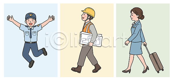 기쁨 이동 남자 사람 여자 AI파일 일러스트 건축 경찰 공사 국내일러스트 모션 비즈니스 사무실 설계도 승무원 아침 안경 오후 외모 유니폼 작업 직업