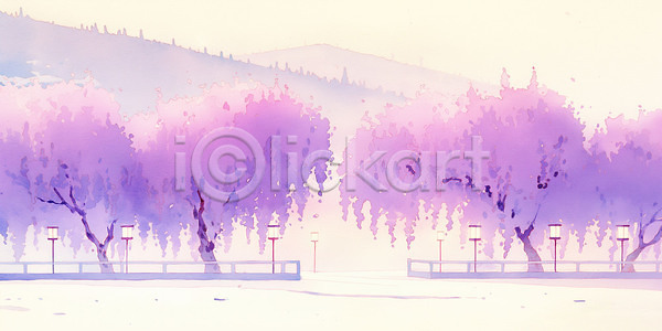 산책 휴식 여러명 JPG 일러스트 AI일러스트 AI콘텐츠 거리 공원 국내일러스트 꽃 나무 등나무 등나무꽃 벚꽃 보라색 봄 수목 스케치 여행 이야기 일상 자연 조명 컬러 풍경 풍경화 하늘