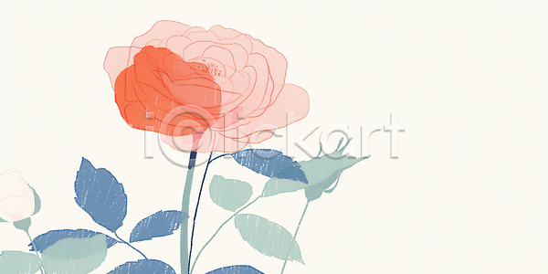 부드러움 JPG 일러스트 AI일러스트 AI콘텐츠 국내일러스트 그림 꽃 단순화된 디자인 모양 배열 백그라운드 분홍색 빨간색 식물 예술 잎 자연 장미 줄기 컬러 회색