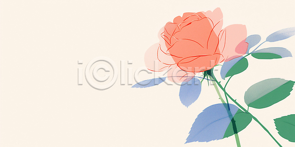 부드러움 JPG 일러스트 AI일러스트 AI콘텐츠 국내일러스트 그래픽 그림 꽃 단순화된 대칭 디자인 백그라운드 뷰티풀 색감 색채 식물 예술 잎 자연 장미 줄기 추상