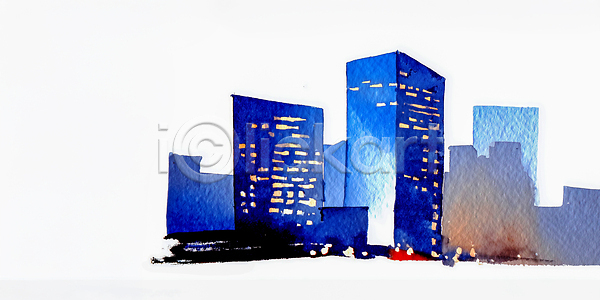 JPG 일러스트 AI일러스트 AI콘텐츠 거리 건축 고층 국내일러스트 그림 도시 빌딩 빛 수채화 시간 야경 예술 조명 창문 컬러 풍경 하늘 회화