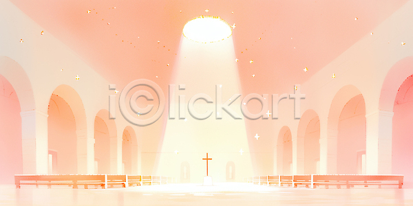 고요 설계 JPG 일러스트 AI일러스트 AI콘텐츠 건축 공간 교회 국내일러스트 그림 기도 기독교 내부 백그라운드 빛 성전 십자가 예배 예술 의자 종교 천장