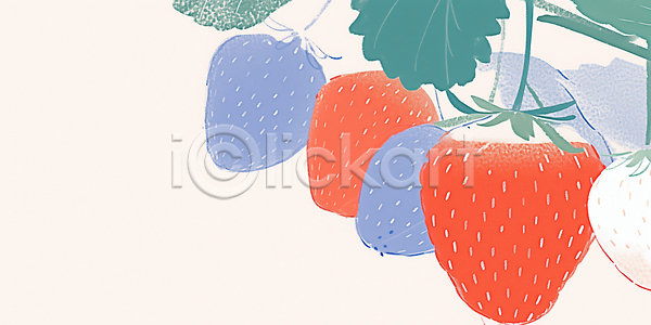 성장 신선 JPG 일러스트 AI일러스트 AI콘텐츠 과일 국내일러스트 나무 농사 농장 딸기 빨간색 수확 식물 여름 열매 자연 초록색 컬러 파란색 흰색