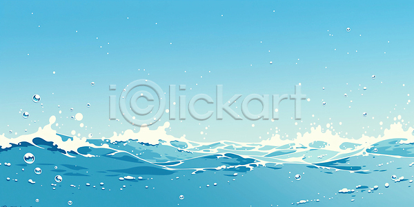 JPG 일러스트 AI일러스트 AI콘텐츠 국내일러스트 날씨 물 물결 물방울 바다 수면 수영 수조 스파클링 여름 여행 웨이브 자연 파도 파란색 하늘 해변 환경