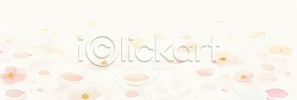 따뜻함 평화 휴식 JPG 일러스트 AI일러스트 AI콘텐츠 국내일러스트 꽃잎 단순화된 떠있는 물 물결 백그라운드 벚꽃 뷰티풀 생명 수면 식물 여름 자연 조화 차분 컬러 풍경