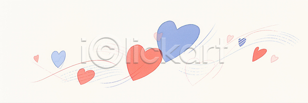 사랑 JPG 일러스트 AI일러스트 AI콘텐츠 공간 국내일러스트 그래픽 디자인 모션 모양 백그라운드 빨간색 선 스타일 예술 장식 컬러 크기 파란색 패턴 표현 하트