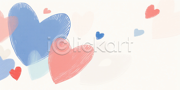 사랑 JPG 일러스트 AI일러스트 AI콘텐츠 감정 국내일러스트 그리기 그림 다양 디자인 백그라운드 분홍색 빨간색 창의력 컬러 크기 파란색 패턴 표현 하트 흩어짐