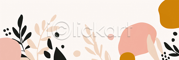 JPG 일러스트 AI일러스트 AI콘텐츠 검은색 국내일러스트 그래픽 디자인 모던 모양 백그라운드 분홍색 식물 예술 자연 장식 주황색 추상 컬러 패턴