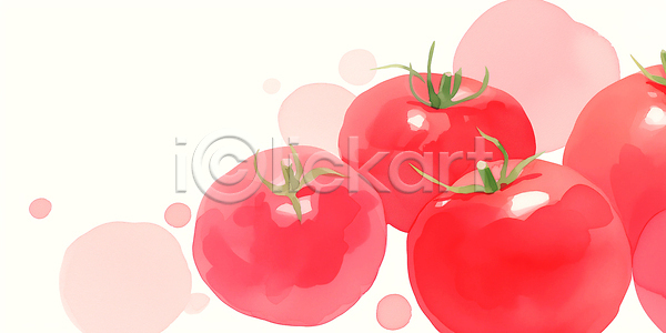 신선 JPG 일러스트 AI일러스트 AI콘텐츠 건강 과일 국내일러스트 농작물 농장 도안 물감 백그라운드 빨간색 수채화 시장 식사 요리 음식 자연 재료 채소 컬러 토마토 화사함