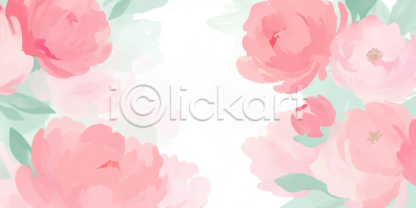 JPG 일러스트 AI일러스트 AI콘텐츠 공간 국내일러스트 그림 꽃 디자인 백그라운드 분홍색 뷰티풀 소프트 수채화 자연 장면 장미 장식 조화 초록색 컬러 패턴 화초