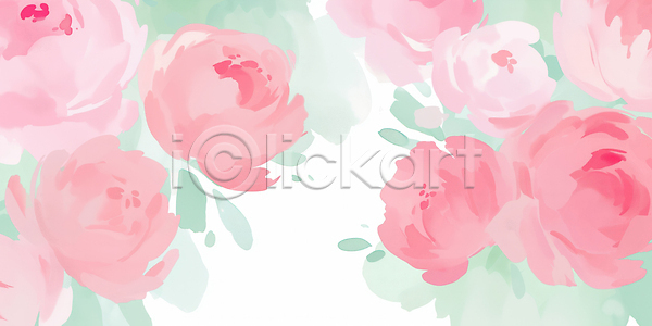 JPG 일러스트 AI일러스트 AI콘텐츠 국내일러스트 그래픽 꽃 꽃다발 꽃잎 디자인 백그라운드 분홍색 뷰티풀 수채화 예술 자연 장미 장식 정원 화사함