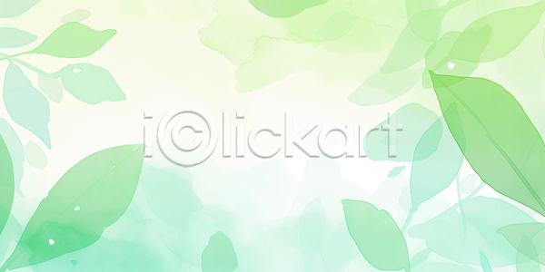 부드러움 JPG 일러스트 AI일러스트 AI콘텐츠 국내일러스트 백그라운드 보테니컬아트 수채화 식물 여름 잎 자연 채색 초록색 컬러 투명 환경