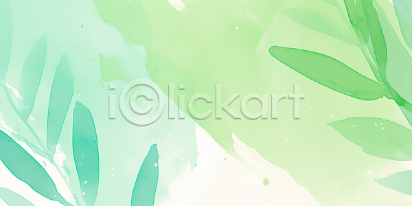 부드러움 JPG 일러스트 AI일러스트 AI콘텐츠 국내일러스트 백그라운드 보테니컬아트 수채화 식물 예술 잎 자연 초록색 컬러