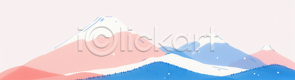 이동 JPG 일러스트 AI일러스트 AI콘텐츠 겨울 국내일러스트 그리기 그림 눈사람 백그라운드 분홍색 뷰티풀 산 여름 자연 파란색 평지 풍경 하늘