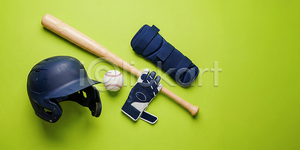 경쟁 JPG 편집이미지 AI컴퓨터그래픽 AI콘텐츠 공 세트 스포츠 야구 야구방망이 운동 유니폼 장갑 장비 편집실사 헬멧