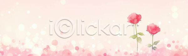 JPG 일러스트 AI일러스트 AI콘텐츠 국내일러스트 꽃 백그라운드 분홍색 수채화 식물 장미