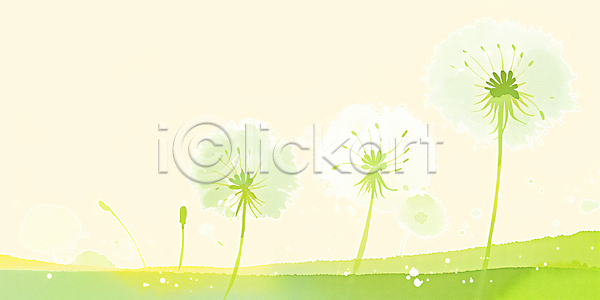 JPG 일러스트 AI일러스트 AI콘텐츠 국내일러스트 꽃 민들레 백그라운드 봄 식물