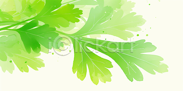 신선 JPG 일러스트 AI일러스트 AI콘텐츠 건강 국내일러스트 백그라운드 수채화 식재료 신선도 쑥 잎 재료 초록색 향신료 허브