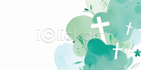 믿음 희망 JPG 일러스트 AI일러스트 AI콘텐츠 국내일러스트 기독교 물감 백그라운드 수채화 십자가 자연 종교 청록색 추상 카피스페이스