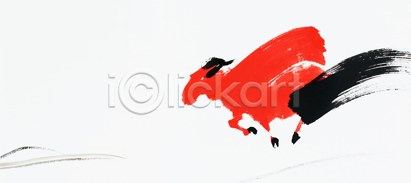 JPG 일러스트 AI일러스트 AI콘텐츠 국내일러스트 그림 달리기 동물 붉은양 빨간색 수묵화 양 예술 전통