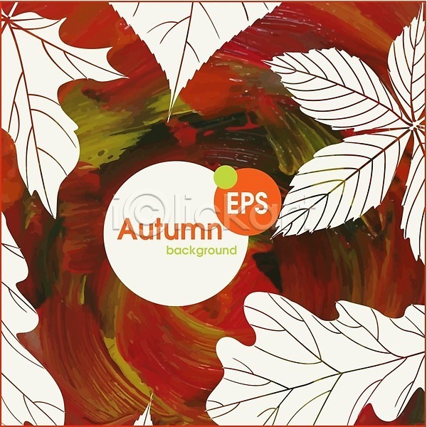 사람없음 EPS 일러스트 해외이미지 가을(계절) 갈색 단풍 백그라운드 빨간색 수채화(물감) 식물 잎 자연 초록색 해외202004