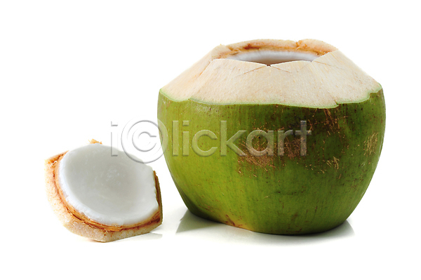 상쾌 사람없음 JPG 포토 해외이미지 건강식 견과류 고립 곡선 과일 여름(계절) 열대기후 음료 음식 주스 초록색 코코넛 해외202004