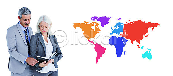 자신감 평화 행복 30대 남자 두명 백인 성인 여자 JPG 포토 해외이미지 갈색머리 공책 교차 글로벌 동료 디지털 무기 미소 비즈니스 비즈니스맨 비즈니스우먼 서기 웃음 접기 정장 지구 지도 직장인 컬러풀 컴퓨터그래픽 해외202004 해외포토