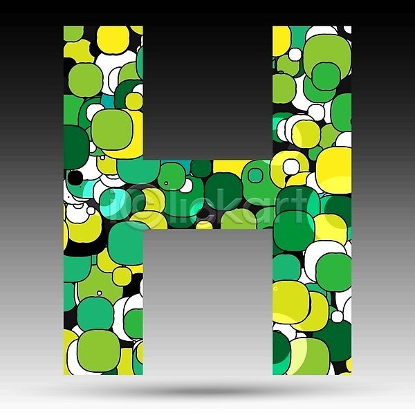 사람없음 EPS 일러스트 해외이미지 H 그래픽 대문자 물방울무늬 알파벳 초록색 텍스트 해외202004