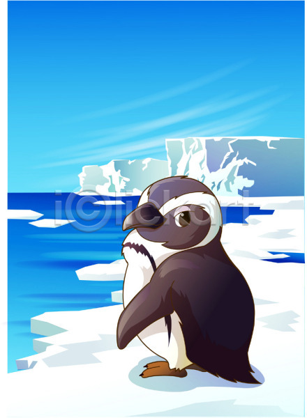 사람없음 EPS 일러스트 겨울 계절 극지방 남극 동물 동물원 마젤란펭귄 빙산 야생동물 야외 외국문화 조류 주간 척추동물 펭귄 한마리
