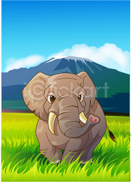 사람없음 EPS 일러스트 동물 동물원 사바나 세렝게티 아프리카 야생동물 야외 열대우림 육지동물 주간 척추동물 초원(자연) 코끼리 포유류 한마리