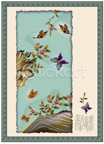 사람없음 EPS 카드템플릿 템플릿 곤충 꽃 나비 동물 백그라운드 새해 식물문양 연하장 장미 절지류 카드(감사) 풍경(경치)