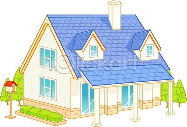 사람없음 EPS 일러스트 가정 가족 건물 건축 별장 시설물 인테리어 전원주택 주택 지붕 파란색 현대건축