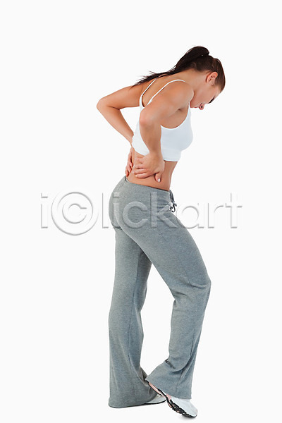 고통 20대 여자 한명 JPG 포토 해외이미지 몸통 백그라운드 신체 요통 질병 척추 해외202004