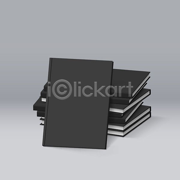 사람없음 3D EPS 일러스트 템플릿 해외이미지 검은색 공백 공책 교과서 디자인 레이아웃 목업 쌓기 양장본 오브젝트 정보 종이 책 페이지 펼침 학습 해외202004