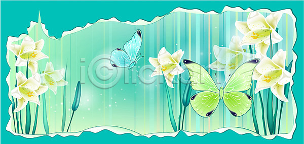 사람없음 EPS 일러스트 계절 꽃 나비 백그라운드 봄 식물 여름(계절) 여름꽃 자연 풍경(경치) 흰색