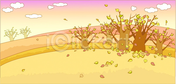 사람없음 EPS 일러스트 가을(계절) 가을배경 계절 구름(자연) 나무 낙엽 백그라운드 사계절 야외 여러그루 자연 주간 주황색 초원(자연) 컬러 풍경(경치)