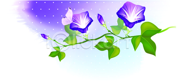 사람없음 EPS 일러스트 계절 꽃 나비 나팔꽃 백그라운드 봄 식물 여름(계절) 여름꽃 자연 풍경(경치)
