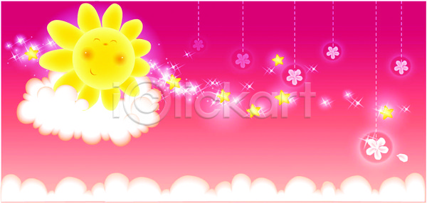 상상 사람없음 EPS 일러스트 계절 구름 국내일러스트 노을 달 백그라운드 별 빛 사계절 야외 여름 의인화 자연 자연요소 태양 풍경