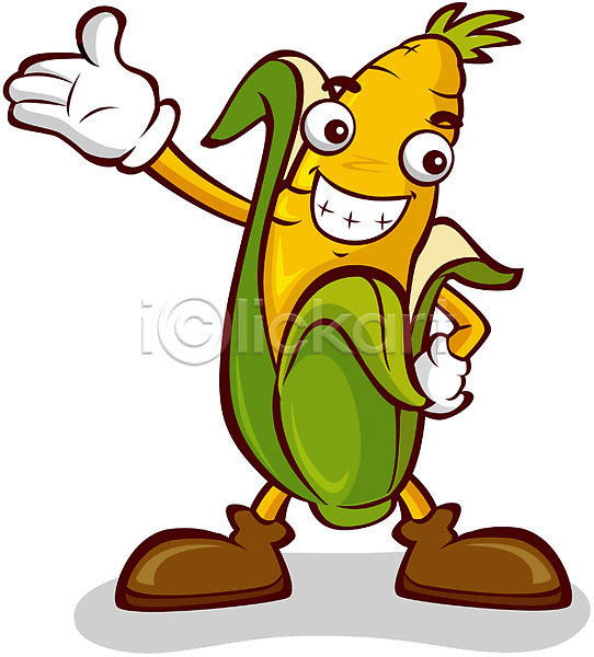 사람없음 EPS 일러스트 농작물 식재료 옥수수 음식 음식캐릭터 의인화 캐릭터 클립아트 특산물 특산물캐릭터 홍보캐릭터