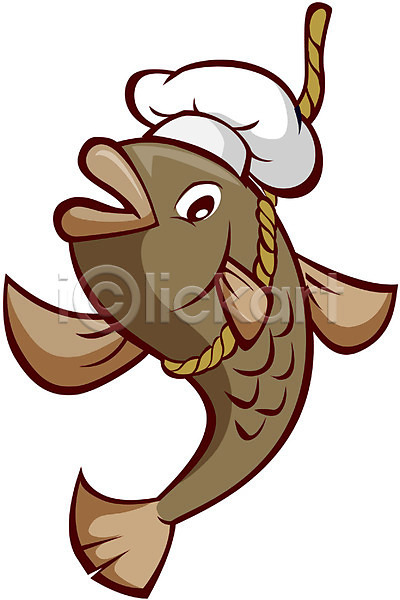 사람없음 EPS 일러스트 굴비 묶기 어류 요리사모자 요식업 음식캐릭터 의인화 줄 클립아트 특산물 해산물 홍보캐릭터