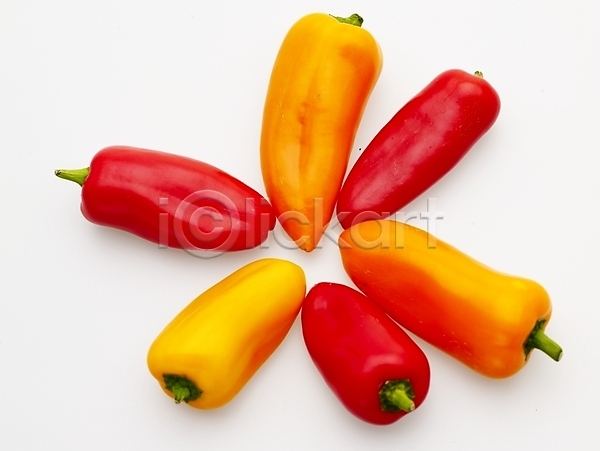 사람없음 JPG 포토 가로 노란색 농작물 빨간색 스튜디오촬영 식물 식재료 실내 음식 채소 파프리카 피망