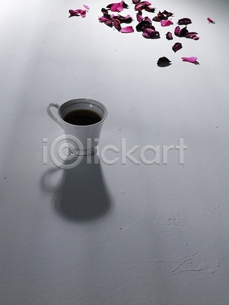 사람없음 JPG 포토 흑백 그림자 꽃 꽃잎 바닥 빛 스튜디오촬영 식물 실내 음료 음식 장미 찻잔 커피